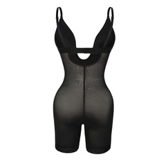 XL, Black) Women Plunging Deep V-neck Body Shaper Strapless Backless Bodysuit  Shapewear on OnBuy